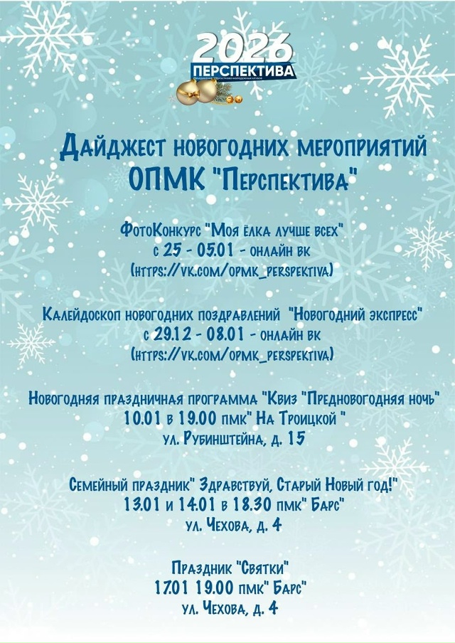 На пороге Новый 2026 год, и у каждого из нас есть своеобразный чек-лист новогодних мероприятий